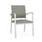 Lesro Newport Guest Chair Metal Frame, Silver, OH Eucalyptus Upholstery NP1101 - alternate 1